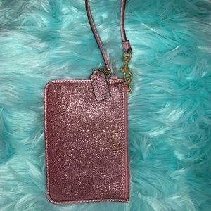Coach wristlet, pink sparkles. NWOT